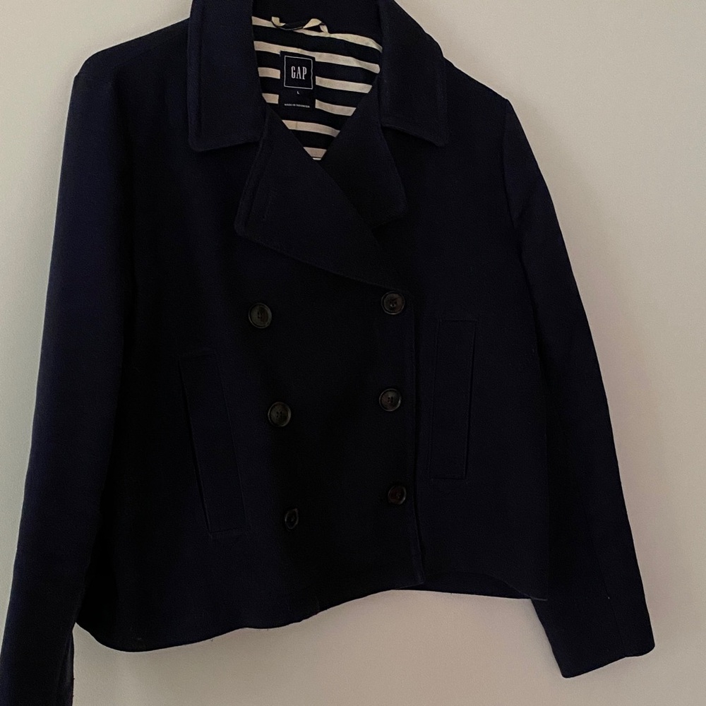 GAP Women's Dark Blue Peacoat!  Size L!  Lined!